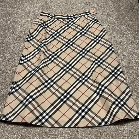 Authentic Burberry Nova check plaid midi skirt womens size 0 - Picture 1 of 8
